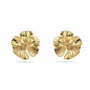 Sphere&Style Golden Textured Floral Studs Earrings