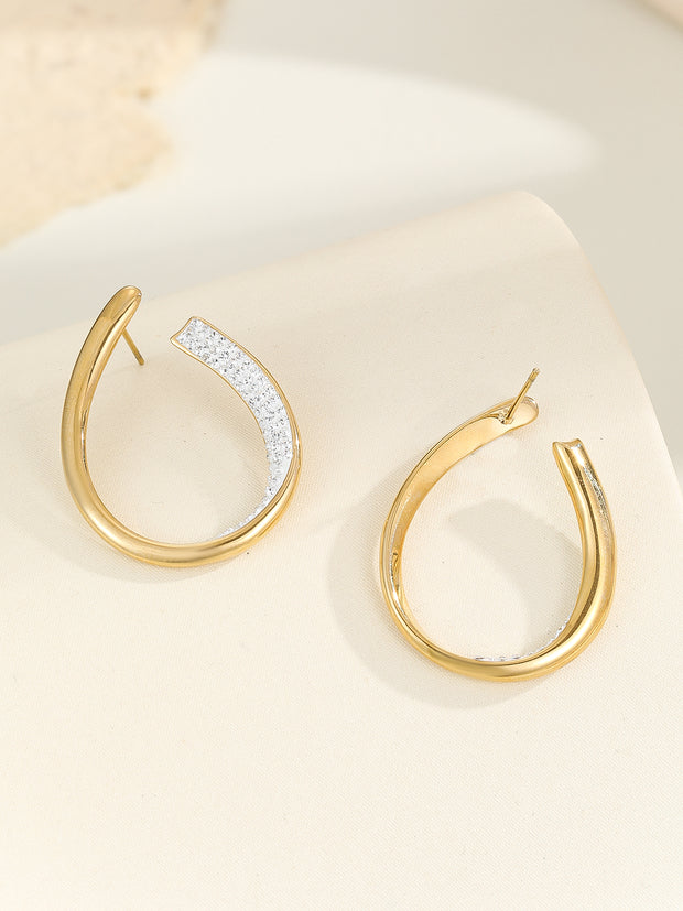 Sphere&Style Pave Diamond Hoops Earrings
