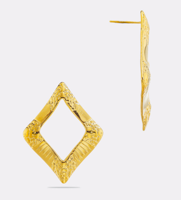 Sphere&Style Textured Open Square Hoops Earrings