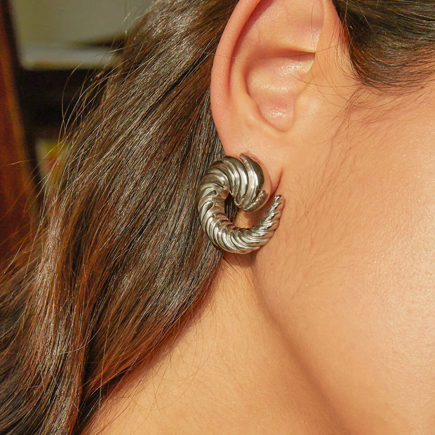 Bold Spiral Horn Shape Earrings