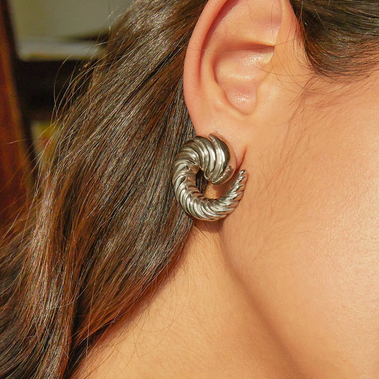 Bold Spiral Horn Shape Earrings