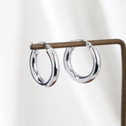 Sphere&Style 18K Gold Plated Golden & Silver Round Hoops