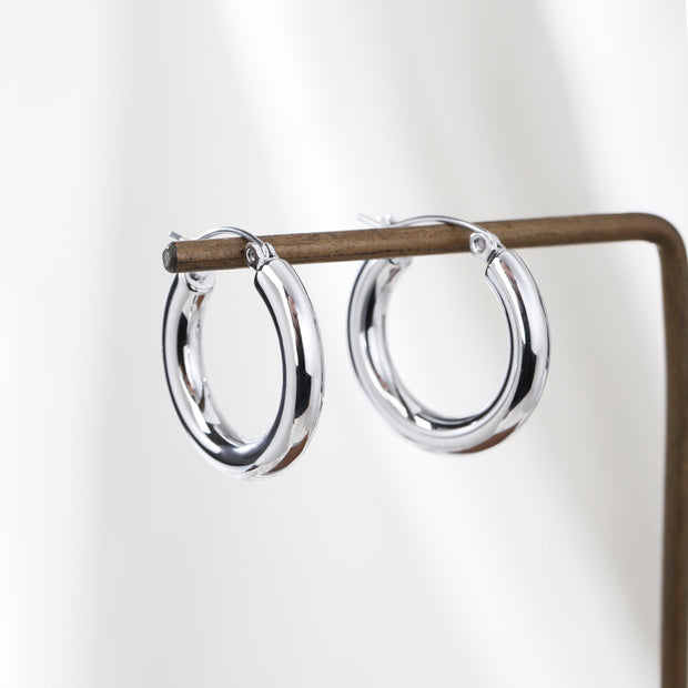 Sphere&Style 18K Gold Plated Golden & Silver Round Hoops