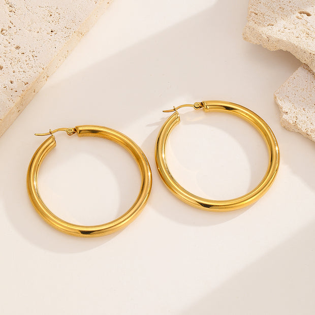 Sphere&Style Golden Big Size Hoops Earrings