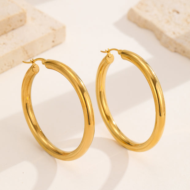 Sphere&Style Golden Big Size Hoops Earrings