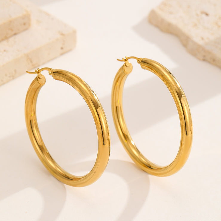 Sphere&Style Golden Big Size Hoops Earrings