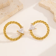 Sphere&Style Braided Hoops With Shiny Diamond Earrings