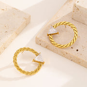 Sphere&Style Braided Hoops With Shiny Diamond Earrings