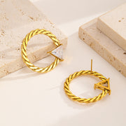 Sphere&Style Braided Hoops With Shiny Diamond Earrings