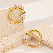 Sphere&Style Braided Hoops With Shiny Diamond Earrings