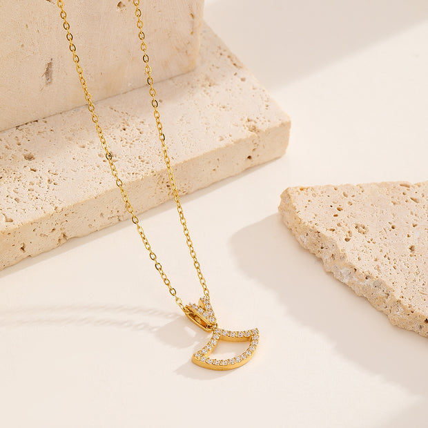 Sphere& Style Open Diamond Framed Fishtail Charm Pendant Necklace
