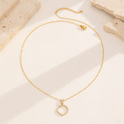 Sphere&Style Diamond-Frame Open Oval Pendant Necklace