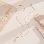 Sphere&Style Diamond-Frame Open Waterdrop Pendant Necklace
