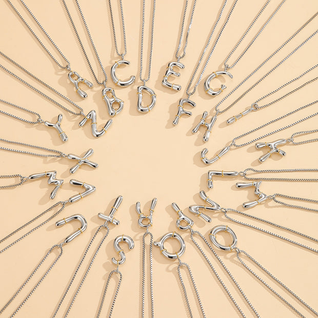 Sphere&Style Two Tone Alphabet Necklace