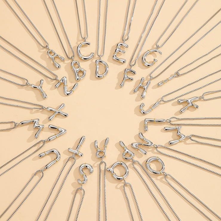 Sphere&Style Two Tone Alphabet Necklace