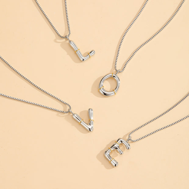 Sphere&Style Two Tone Alphabet Necklace