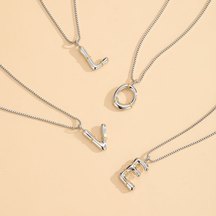 Sphere&Style Two Tone Alphabet Necklace