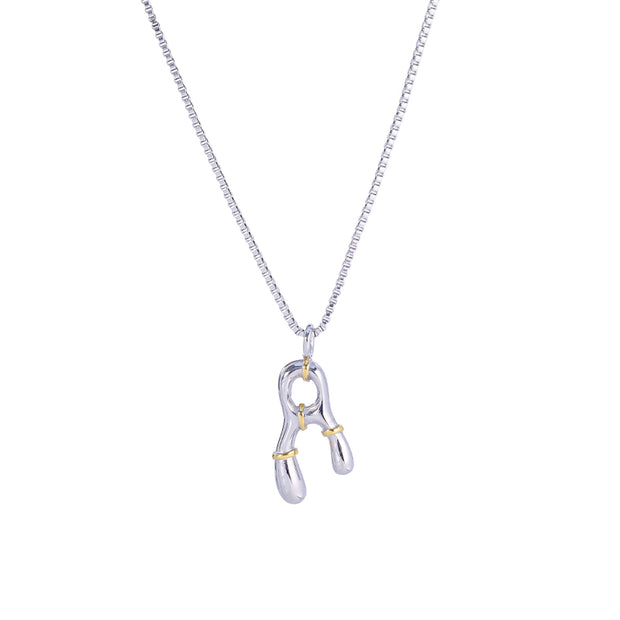 Sphere&Style Two Tone Alphabet Necklace