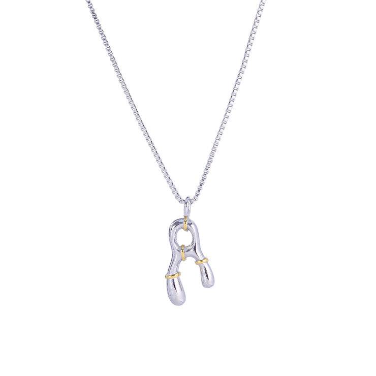 Sphere&Style Two Tone Alphabet Necklace
