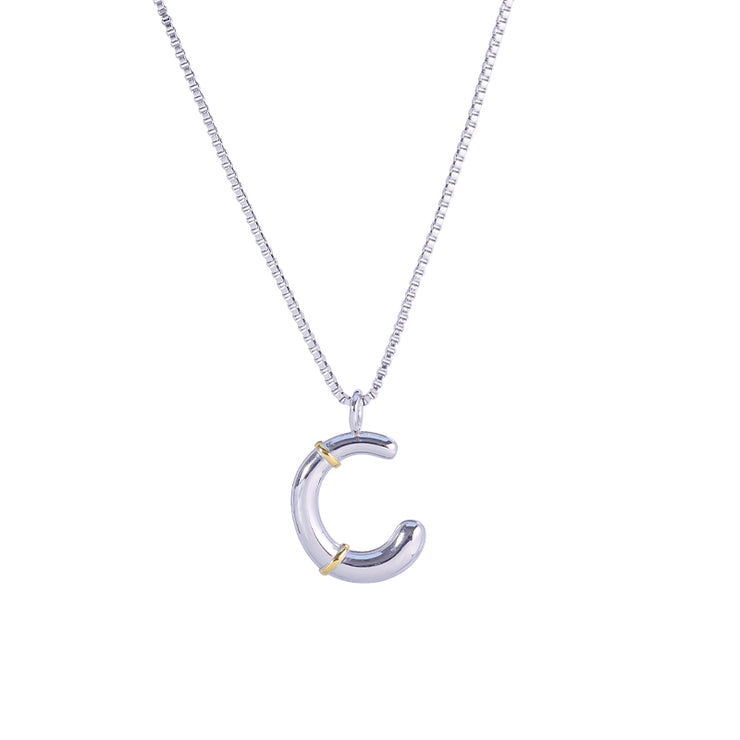 Sphere&Style Two Tone Alphabet Necklace