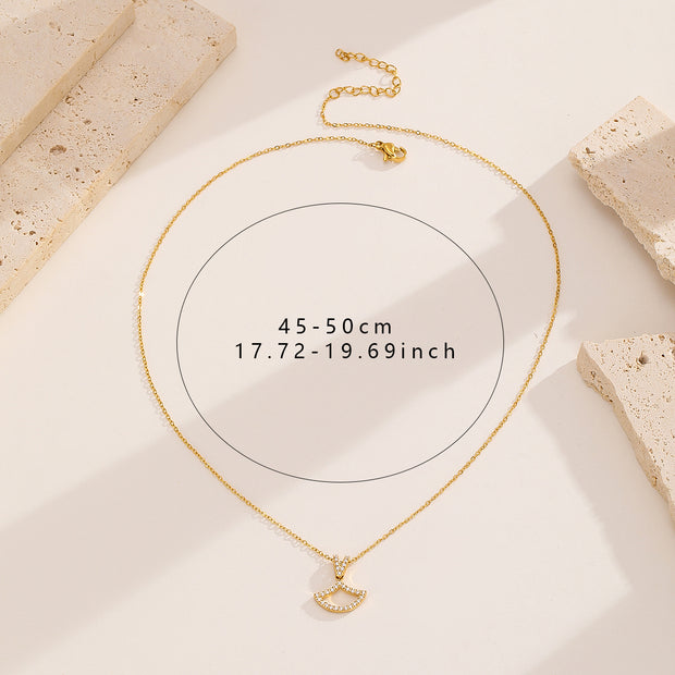 Sphere& Style Open Diamond Framed Fishtail Charm Pendant Necklace