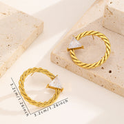 Sphere&Style Braided Hoops With Shiny Diamond Earrings