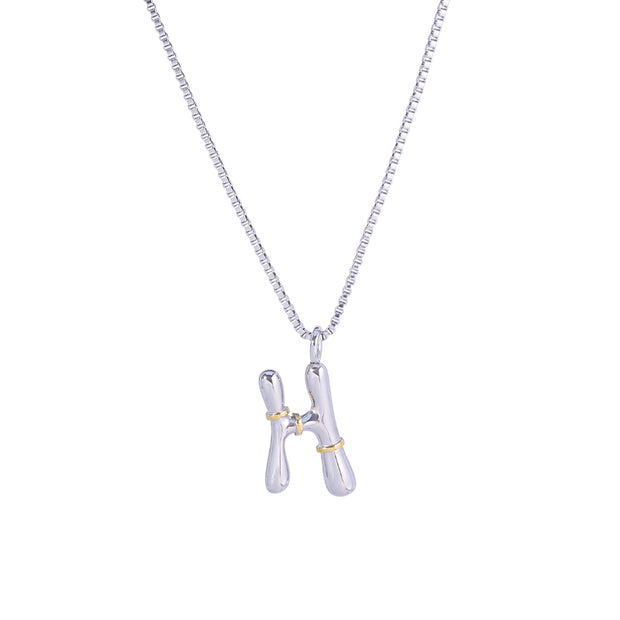 Sphere&Style Two Tone Alphabet Necklace