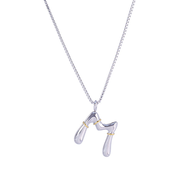 Sphere&Style Two Tone Alphabet Necklace