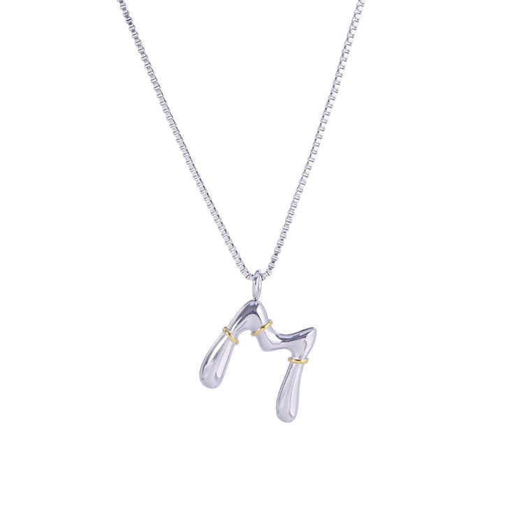 Sphere&Style Two Tone Alphabet Necklace