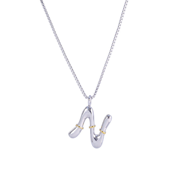 Sphere&Style Two Tone Alphabet Necklace