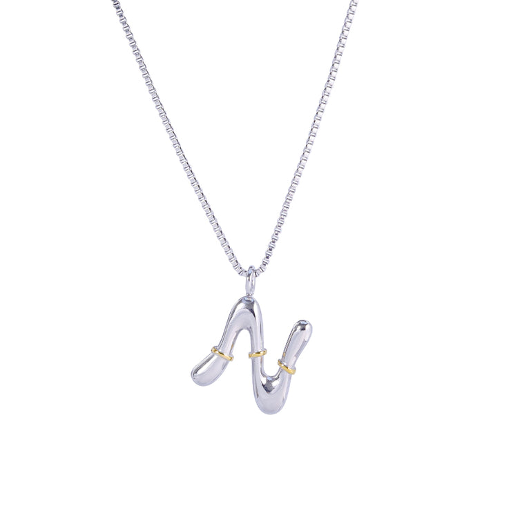 Sphere&Style Two Tone Alphabet Necklace