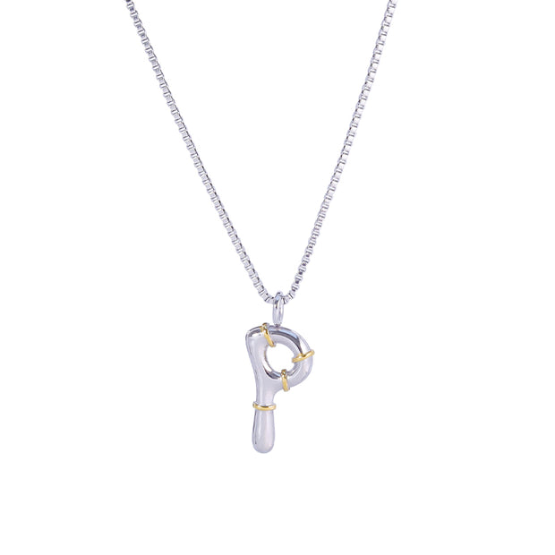 Sphere&Style Two Tone Alphabet Necklace