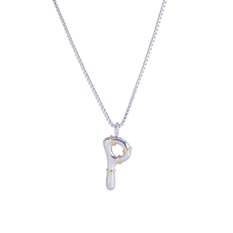 Sphere&Style Two Tone Alphabet Necklace