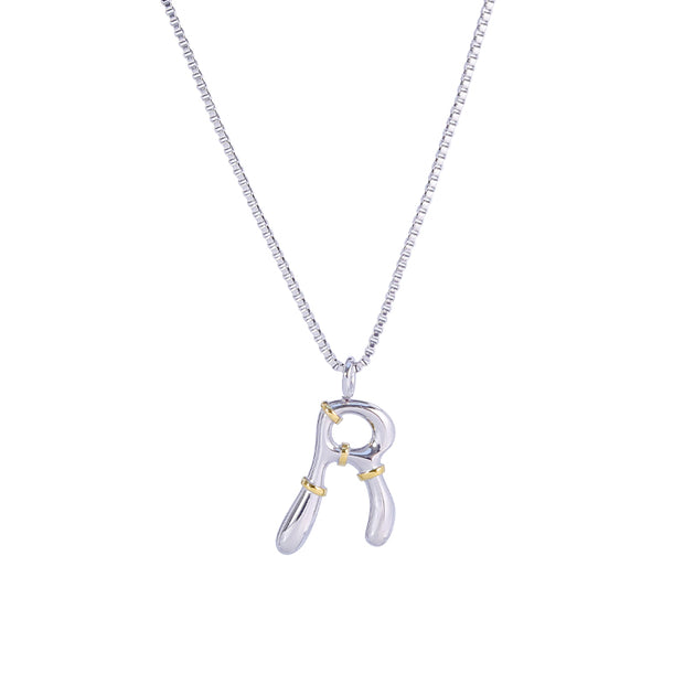 Sphere&Style Two Tone Alphabet Necklace