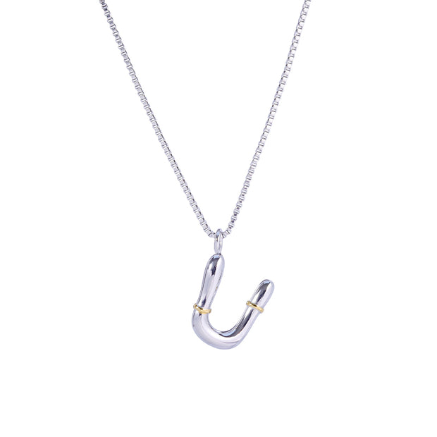 Sphere&Style Two Tone Alphabet Necklace