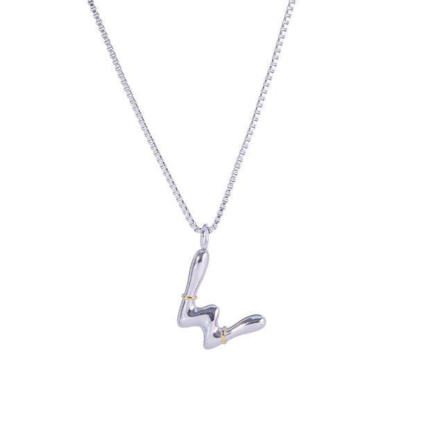 Sphere&Style Two Tone Alphabet Necklace